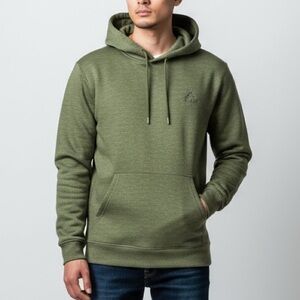 ADIDAS · OLIVE GREEN MENS CLIMAWARM PULLOVER HOODED SWEATSHIRT - SIZE M